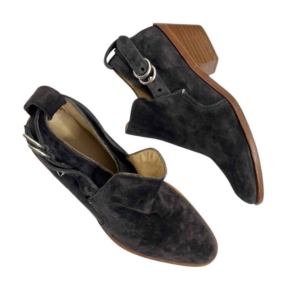 Rag & Bone Sullivan Booties Women's 7 Grey‎ Suede Stacked Heel Casual Chic